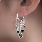 Heart Drop Earring 2744a - 1 Pair - Silver - One Size