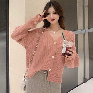 Rib Knit Cardigan / Straight-cut Pants