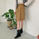 Zip-fly A-line Cotton Skirt