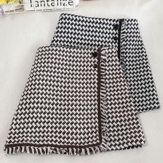 Patterned Tasseled A-line Skirt