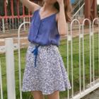 Set: Camisole Top + Floral A-line Skirt