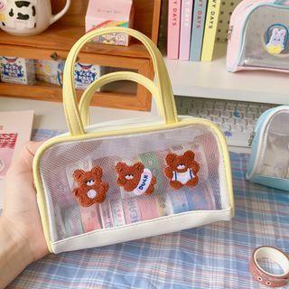 Animal Applique Mesh Handbag