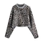 Leopard Pattern Cropped Sweater