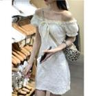 Off-shoulder Ribbon Dress