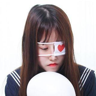 Heart Embroidered Single Eye Mask