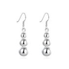 Fashion Long Bead Earrings Silver - One Size