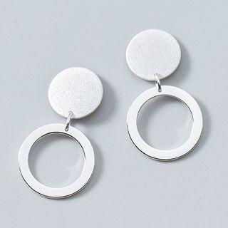 925 Sterling Silver Mini Hoop Dangle Earring 1 Pair - Silver - One Size