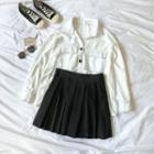 Pocket Detail Shirt / Pleated Skirt