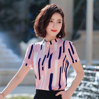 Patterned Short-sleeve Blouse / Dress Pants / Pencil Skirt