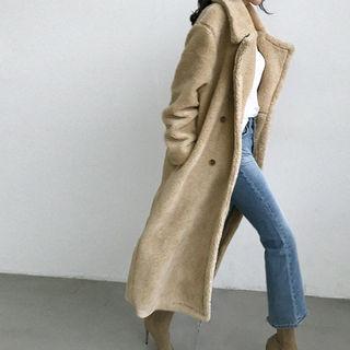 Double-breasted Sherpa-fleece Coat