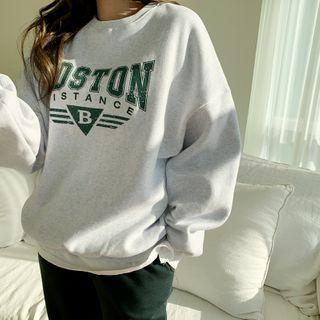 M Lange Letter Sweatshirt Melange White - One Size