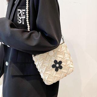 Beaded Flower Crossbody Bag