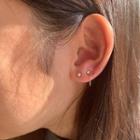 Rhinestone Chain Stud Earring 1 Pair - Gold - One Size