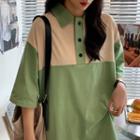 Color Panel Lapel Polo T-shirt