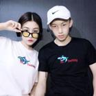 Couple Matching Short-sleeve Embroidered T-shirt