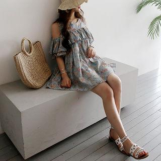 Off-shoulder Floral Pattern Empire Top