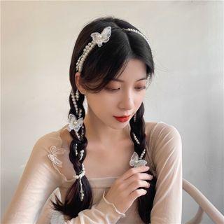 Butterfly Faux Pearl Hair Clip / Set Of 3: Headpiece