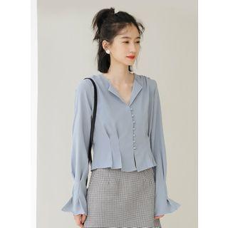 Button-up Long-sleeve Top