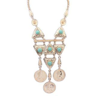 Coin Pendant Statement Necklace