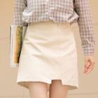 Cut Out Hem Mini A-line Skirt