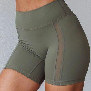 Mesh Panel Bike Shorts