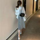 Sleeveless Cutout-back Midi Dress / Details Light Shirt