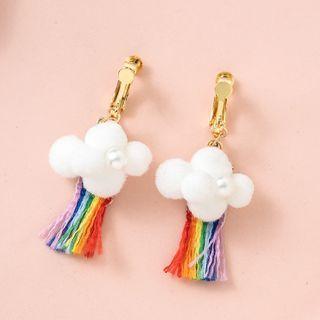 Rainbow Drop Ear Stud / Clip-on Earring