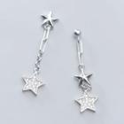 Mismatch Star Earring 1 Pair - S925 Silver - Silver - One Size