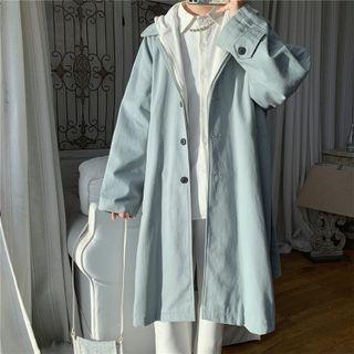 Mock Two-piece Button-up Long Coat