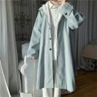 Mock Two-piece Button-up Long Coat