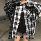 Patchwork Loose-fit Check Shirt