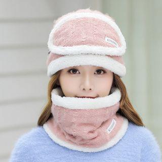 Set Of 3: Knit Beanie + Warming Face Mask + Infinity Scarf
