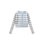 Striped Cardigan / Strappy Striped Knit Dress