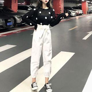 Dotted Knit Top / Harem Pants