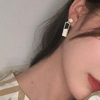 Shell Alloy Rectangle Dangle Earring 1 Pair - Gold - One Size
