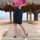 Straight-fit Denim Skirt