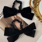 Bow Fabric Hair Tie 1pc - Black - One Size