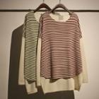 Striped Panel Long Sleeve Top