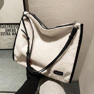 Contrast Trim Fleece Tote Bag