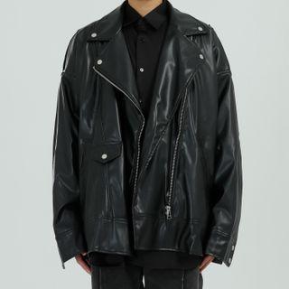 Faux Leathers Zip Jacket