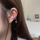 Star Rhinestone Cuff Earring 1 Pair - Silver - One Size