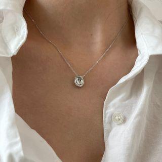 Sterling Silver Asymmetrical Pendant Necklace