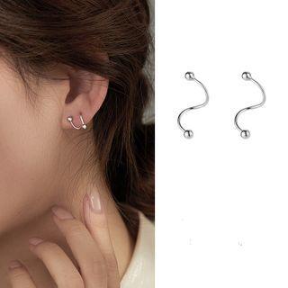 Swirl Sterling Silver Earring 1 Pair - Swirl Sterling Silver Earring - Silver - One Size