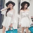 Chiffon Off-shoulder Bell-sleeve Playsuit