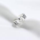 925 Sterling Silver Love Lettering Open Ring Silver - One Size