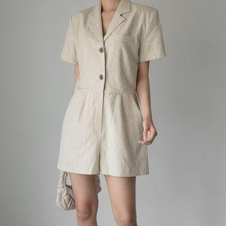 Open-placket Pocket-side Playsuit