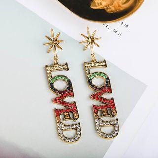 Rhinestone Letter Drop Earring