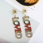 Rhinestone Letter Drop Earring