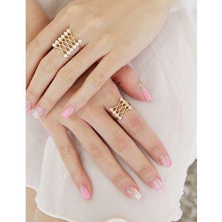 Rhinestone Lace-up Ring
