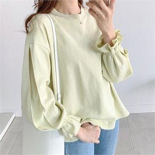Frill-cuff Dip-back Top
